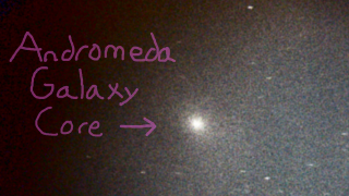 My first time seeing the Andromeda galaxy's bright core! No hint of the outer spiral arms, though.