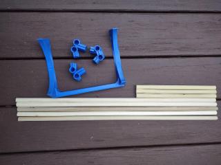 3D printed parts and wooden dowels