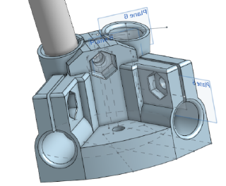 a blue complex part