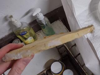 My first attempt at making a denstone disk. We didn't use enough plaster and this is too thin.